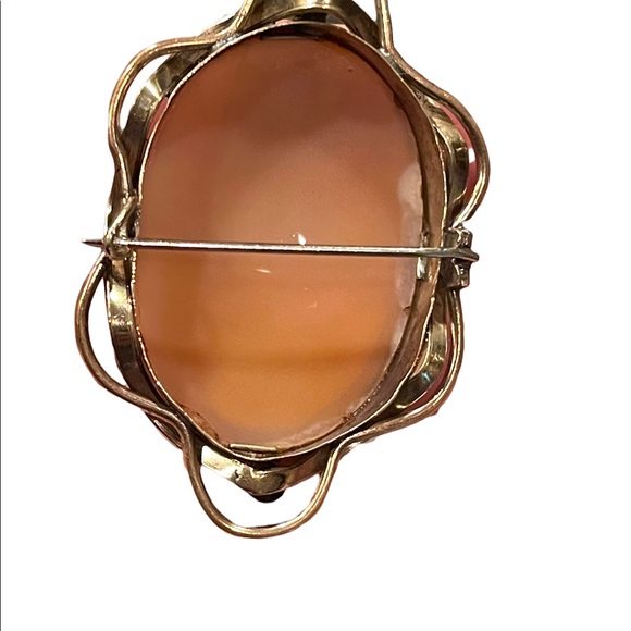Antique Large 10k Gold Filled Shell Carnelian Shell Dianna Cameo 1850 Victorian - Picture 13 of 15